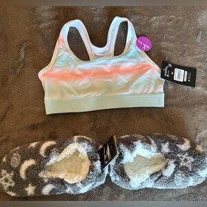 NWT Kid’s Tie-Dye Sports Bra and Slippers